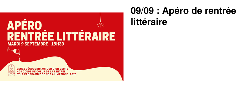 09/09 : Ap�ro de rentr�e litt�raire